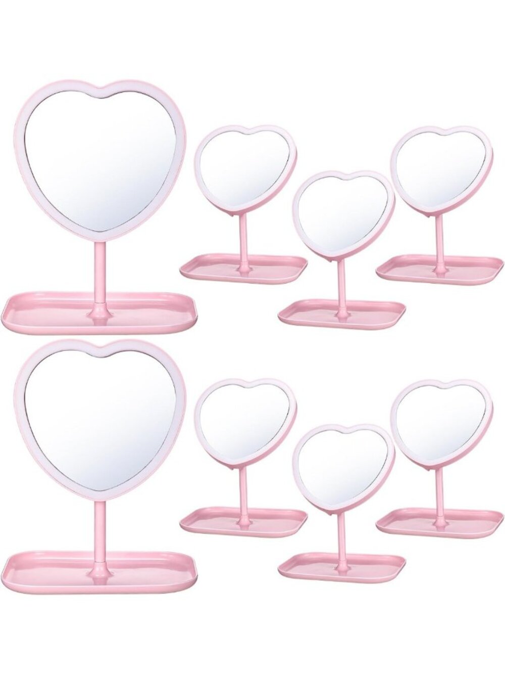 8 Pcs Heart-Shaped Mirror Party Favors for Girls' Sleepover & Spa Night